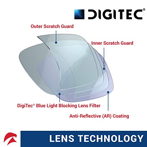 Image of Eagle Eyes FitOn DigiTec Fit Over Blue Light Blocking Computer Glasses - Wear Over Prescription Glasses /Reading Glasses /RX Glasses - 99.9% UV Protection with Anti-Reflective (Small, Black)