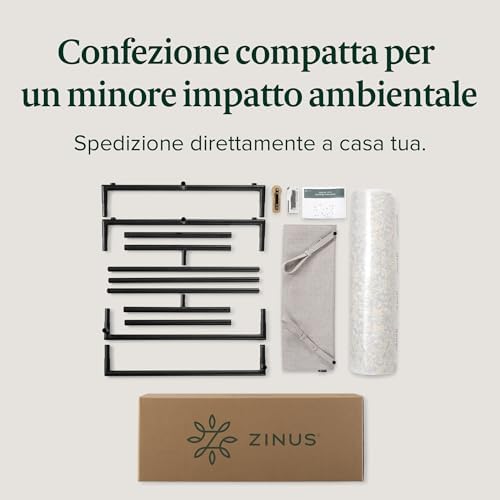 Zinus Poltrona Salotto Moderna a Fionda Aidan - Sedia da Lettura con Struttura In Metallo e Imbottitura in Schiuma a Scaglie - Assemblaggio Facile e Senza Attrezzi - Avena