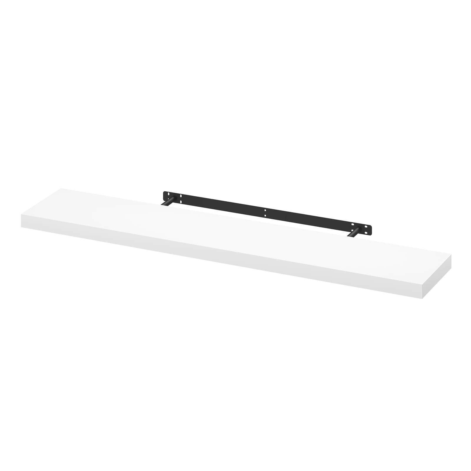 WOLTU Wandboard Wandregal CD DVD Regal Bücherregal Schweberegal Holz Board 120x22.9x3.8cm Weiß für Büro, Wohnzimmer, Schlafzimmer, Küche RG9315ws