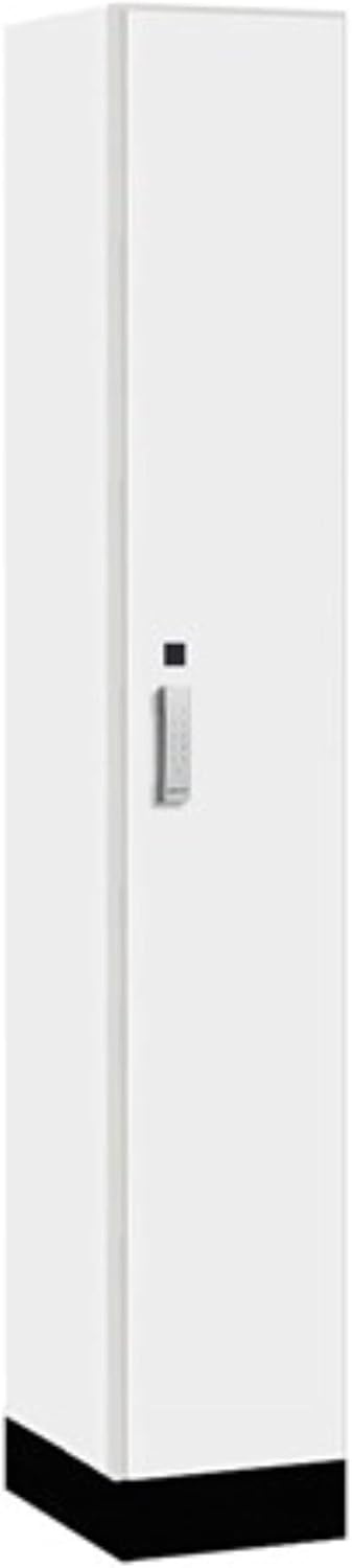 Salsbury 12" Wide Premier Wood Locker-Single Tier-1 Wide-6 Feet High-18 Deep-Arctic White-Silver Electronic Locks