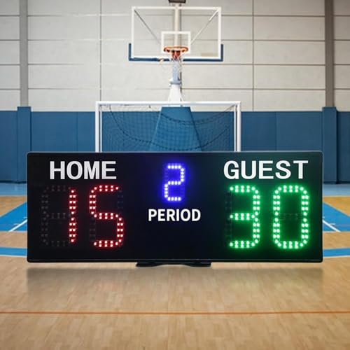 Tableau de score d'horloge numérique portable LED avec télécommande pour jeu - 6