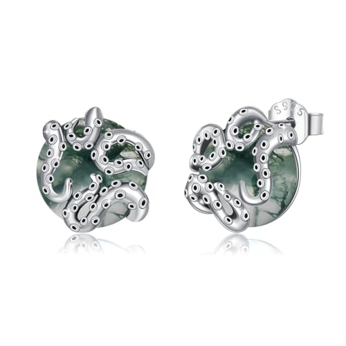 Boucles d'oreilles pieuvre en argent, le cadeau bijoux océan idéal pour femme