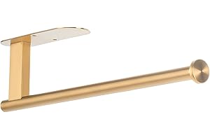 Gold Self-Adhesive Paper Towel Holder for Under-Cabinet Storage