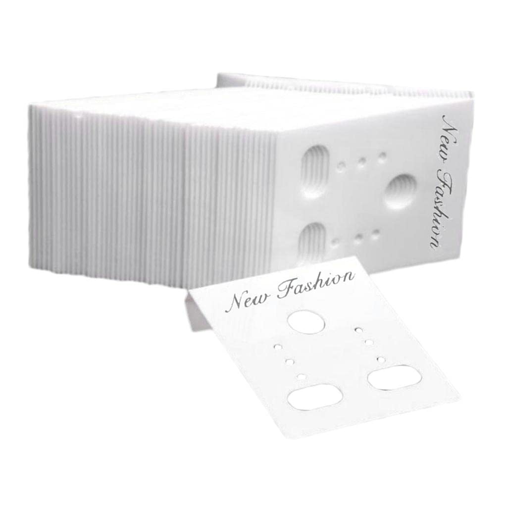 SDENSHI 1000 Pieces Earring Cards Holder Blank Earring Ear Studs Jewelry Display Cards, Plastic, 1.2x1.5 inch - White 2