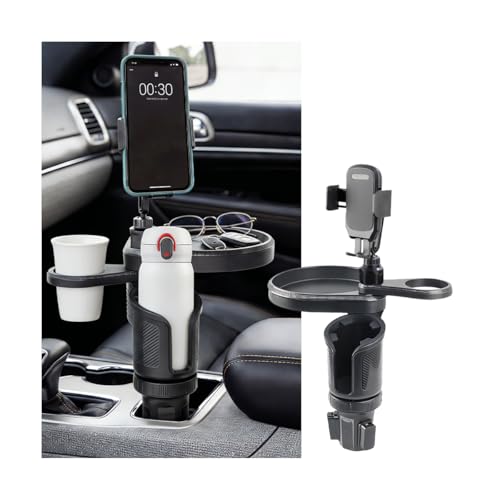 ANFTDCO Car Cup Holder Tray, 3 in 1 Multifunctional Vehicle Food Water Bottle Phone Holder Expander...