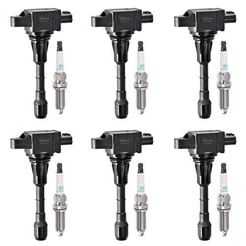 Vplus Set of 6 Ignition Coils & Spark Plugs compatible with 2007-2017 Nissan Infiniti Maxima Murano Pathfinder Quest Altima Q50 QX60 FX35 3.5L V6 UF550