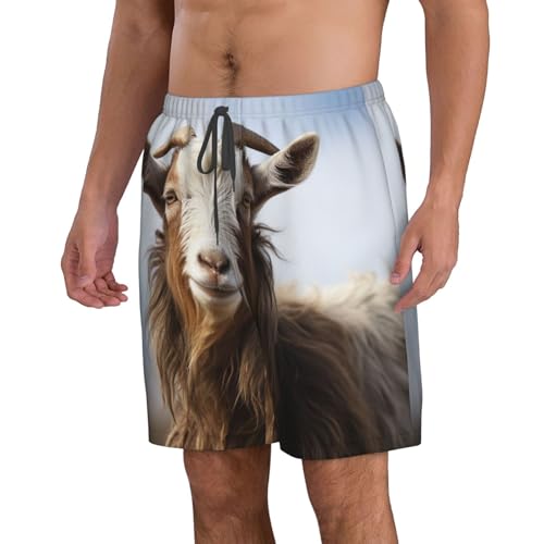 Men's Swim Trunks Quick Dry Beach Shorts Summer Bathing Suit Animal Goat Swimwear Beachwear with Pockets2