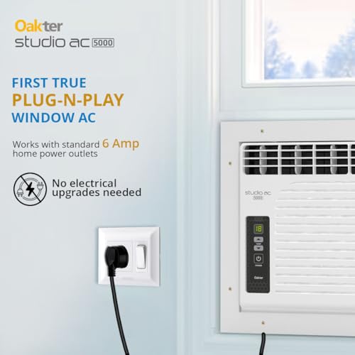 Image of Oakter Studio AC 0.5 Ton 1 Star Window | 6 Amp Plug | Low Power Consumption | 50C Cooling | Surge Protection | Anti-Dust Filter | Ideal for 75 sq.ft Rooms | CWRC Technology