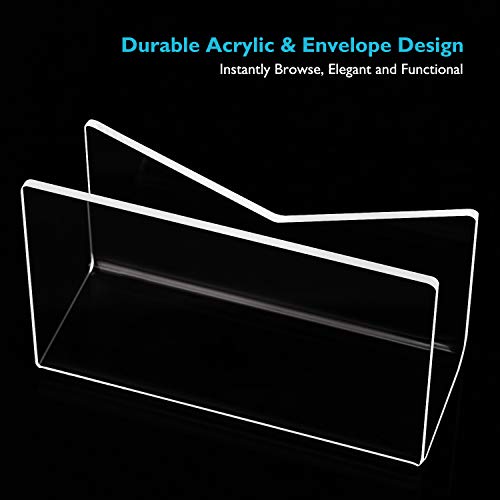 Ktrio Acrylic Mail Holder Mail Organizer Countertop, Letter Holder For Desk 6X2.5X4 Inches Envelope Holder Mail Sorter Stand For Home Office School #TOP2