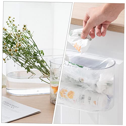 Caneca de basura rectangular transparente para pared miniatura 7