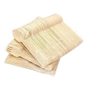 BESTYASH 200 Stück Holzlöffel und Gabeln