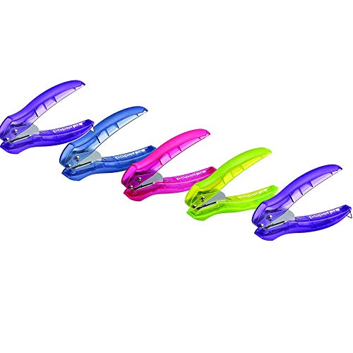 PaperPro inLIGHT Reduced Effort One-Hole Punch, Five Unit per Package, Assorted Colors, No Color Choice (2401)