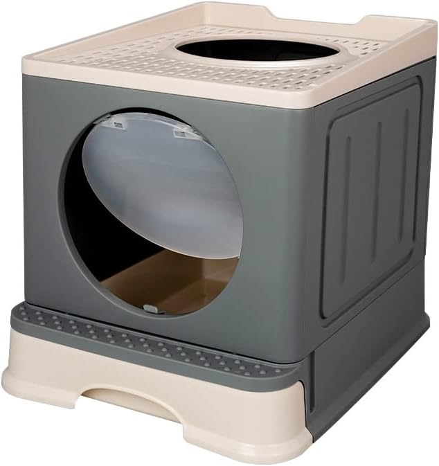 Pet Toilets Pet Toilet Bedpan Big Space Anti Splash Cats Litter Box Folding Cat WC Tray Drawer Type Large Cat Dung Basin Pets Clean Supplies Pet Litter Box(Color:Green)