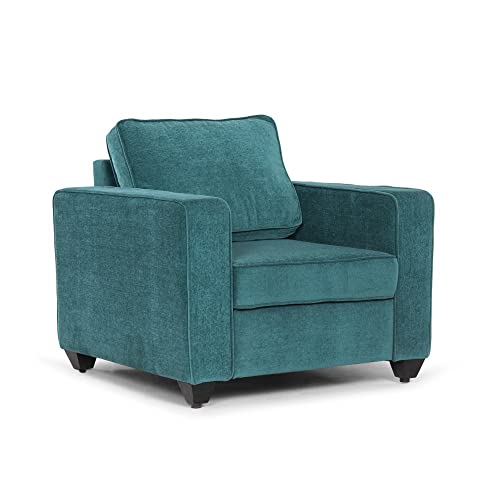 Image of Wakefit Sofa Set | 3 Year Warranty | Sofa 1 Seater, 1 Seater Sofa for Living Room, Wooden Sofa Set, Sofa Set Single Seater - Napper(Malphino : Malibu Green)