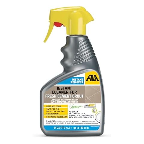 FILA Surface Care Solutions, INSTANT REMOVER, Spray for Grout Haze Clean Up Simultaneously with Installation, Tile and Grout Cleaner, Fast and Effective on Cement Grout, Ready to Use, 24oz Cover