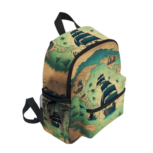 Pirate-treasure-map Kids Backpack for Boys Girls Toddler Backpack Preschool 12.6 Inch School Bag, Medium2