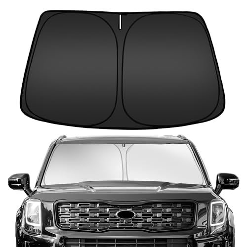 Image of ARISMOTOR Windshield Sun Shade for Kia Telluride 2020-2026 | Custom Fit, Foldable, Front Window Sunshade Sun Visor Protector, Block UV Rays, Keep Car Cooler