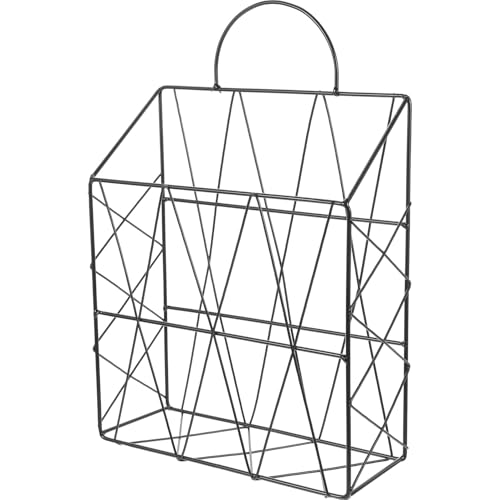 TEMPNAP 壁掛けブックラック 耐摩耗性メタルワイヤー製 ファイル新聞雑誌整理用 ホームオフィス向け収納オーガナイザー