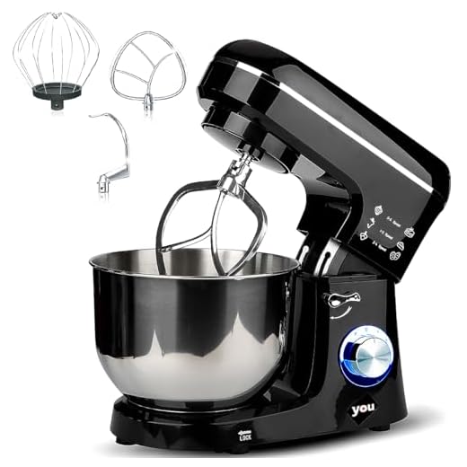 Batidora de Pedestal Profesional Planetaria Uso Rudo 6 Velocidades de 1100 Watts Tazón de 5.8 Litros, Cabeza Inclinable con Accesorios Repostería y Panadería en el Hogar