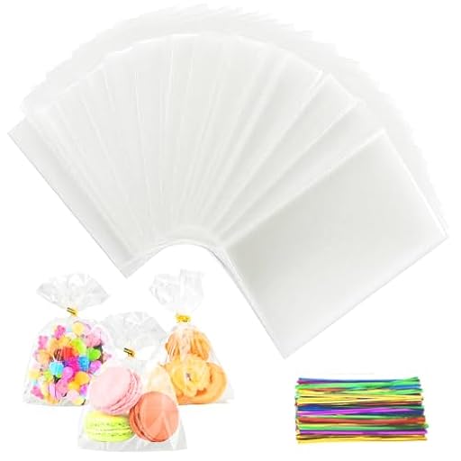 100 Unidades Bolsas Celofan Transparente 10x15 cm - Incluye 100 Cintas Metálicas para Caramelos, Galletas, Chocolate. Bolsitas Regalo Transparentes Pequeñas para Fiestas Infantiles, Bodas, Eventos | Ya disponible en tu tienda friki favorita! En mundofriki.es!