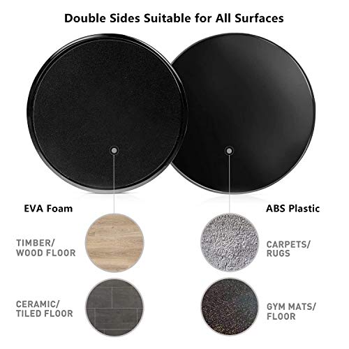 Nacena Gliding Discs Core Sliders Smooth Gliders Dual-Sided Design Core Exercise Sliders Use On Hardwood Floors, Workout Sliders Fitness Discs Abdominal & Total Body Gym-Exercise Equipment Set Of 2 #TOP2