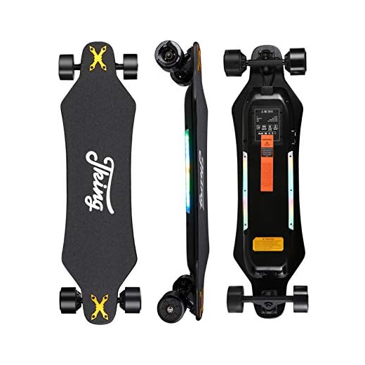 JKING Electric Skateboard Electric Longboard with Remote Control Electric Skateboard,900W Hub-Motor ,26 MPH Top Speed,21.8 Miles Range,3 Speed Adjustment,Max Load 330 Lbs