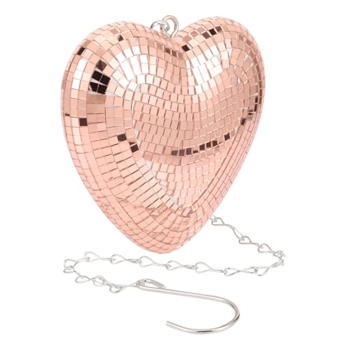 ERINGOGO Disco Decorations Party Mirror Disco Ball Heart Shape Hanging Ball Decorative Mirror for Parties