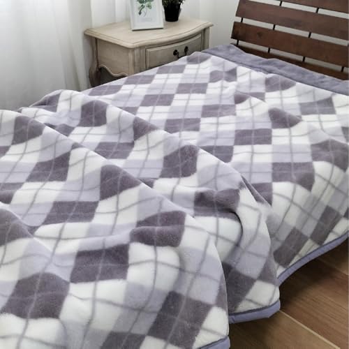 [ロング]吸湿発熱ボリューム2枚合せ毛布 約140×220cm グレー1枚