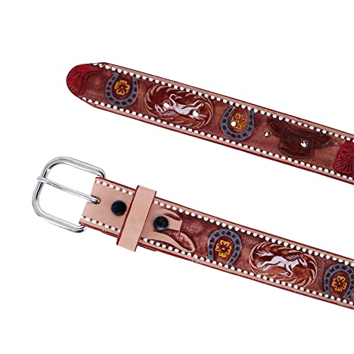 CTM Boys Cowboy Print Embossed Belt2