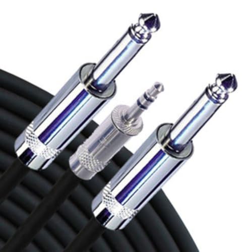 Cable Stereo Mini-Dual 1/4", 12 pies miniatura 1