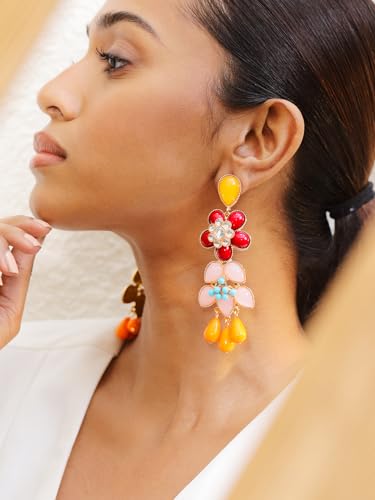 Image of Rubans Statement Drop & Dangle Earrings Stylish Trendy Jewellery Gift for Women & Girls