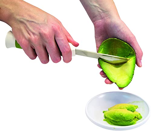 Microplane 3 In 1 Avocado Tool - Avocado Slicer, Peeler, Knife, Pit Removal - Green