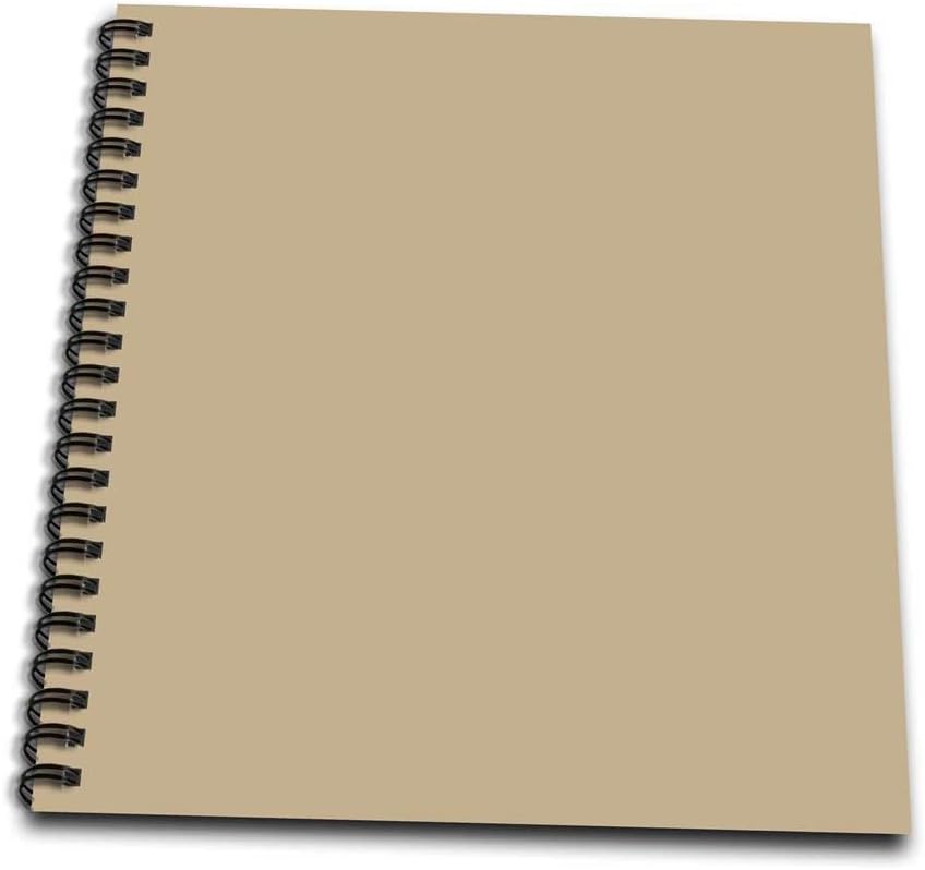 3dRose db_159885_1 Khaki Brown-Beige-Simple Plain Solid Color-Army Light Pale Brown-Grey-Gray-Drawing Book, 8 by 8-Inch