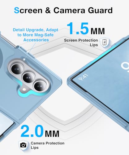 Image of NO.1 Magnetic for Samsung Galaxy Z Fold 8 Ultra Case with MagSafe | [Military Grade Drop Tested][Translucent Matte][Anti-Fingerprint] Soft Silicone Bumper for Samsung Fold 8 Ultra Case,Sky Blue