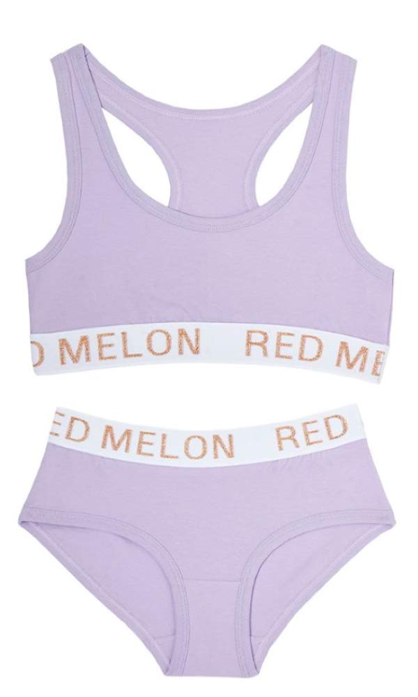 Lora Dora Girls Crop Top Vest Training Bra + Briefs Knickers Set Lavender 7-8 Years