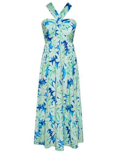 Image of GRACE KARIN Womens Summer Floral Dresses 2026 Boho Maxi Dress Flowy Halter Sundress Casual Vacation Beach Clothes with Pocket