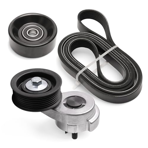 JAVOUKA Belt Tensioner Serpentine Belt Idler Pulley Kit for Dodge Ram 1500-2500- 3500- Dakota-Durango- D150-W150 1992-2003 (3.9L-5.2L-5.9L) 38033