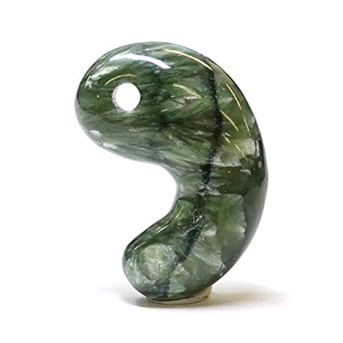 ハッピーボム セラフィナイト 古代勾玉 20mm クロノクリア 勾玉 天然石 パワーストーン 置石