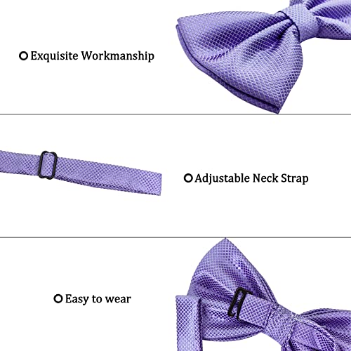 Men Bowtie and Handkerchief Set, Unisex Design Bow Tie and Pocket Square For Business Formal Tuxedo or Wedding M-B-T94