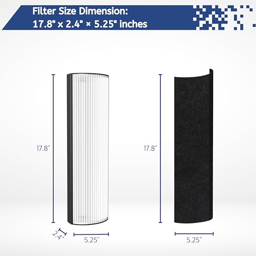 Nispira 2-in-1 True HEPA Replacement Filter PETWRFIL For Pure Enrichment PureZone Elite 4-IN-1 Tower Air Purifier PEAIRTWR. 2 Packs - Thumbnail 4