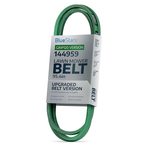 Image of [Upgraded Grip120] BlueStars 144959 Deck Belt | Aramid Cord | 95.4 inch | For 42 inch Deck Craftsman LT1000 LT2000 LT3000 DLT3000 DYT4000 Husqvarna Poulan AYP Ariens Mowers Replaces 532144959 532138255