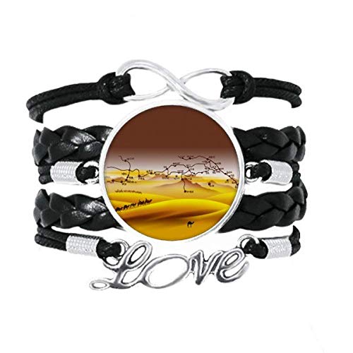 Bracelet en cuir torsadé artisanat désert Route de la Soie unique
