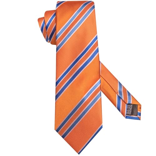 Image of Dubulle Mens Tie Set Solid Paisley Silk Striped Necktie for Men with Cufflinks Tie and Pocket Square