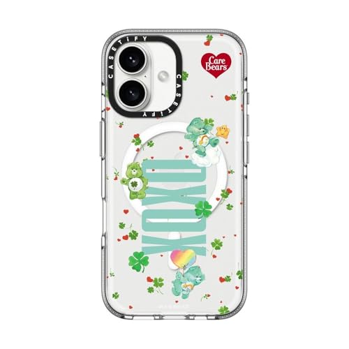 CASETiFY �C���p�N�g �N���A iPhone 16 �P�[�X [���ϖh�~/�N���A ����/MagSafe�Ή�/Care Bears Co-Lab] - Good Luck XOXO