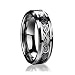 6mm Tungsten Carbide Celtic Knot Dragon Black Carbon Fiber Inlay Engagement Wedding Band Ring for Men & Women