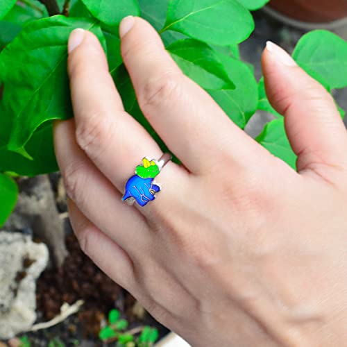 Dinosaur Color Change Kids Triceratops Mood Ring Gift for Boys Girls Size Adjustable4