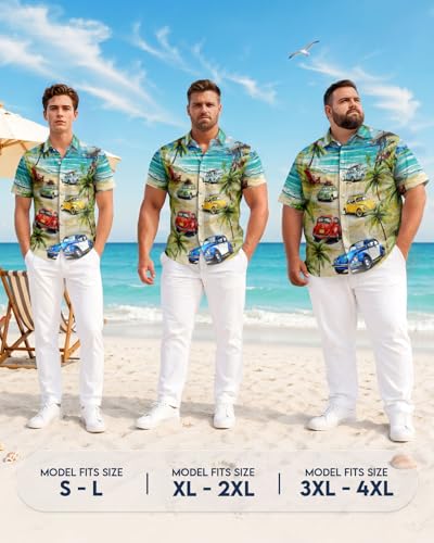 Image of 99TIMORO Fathers Funny Mens Hawaiian Shirt, Movie Button Down Short Sleeve Top, Father Day Summer Gifts