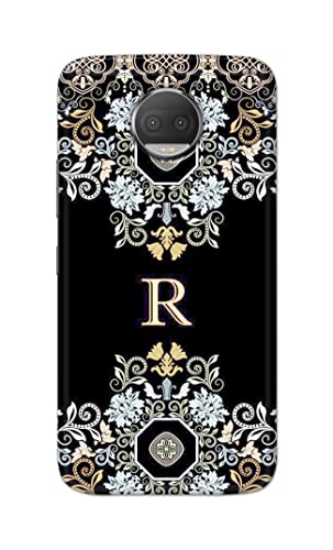 Image of PRINTFIDAA Name II Initial II Letter Floral Pattern Alphabet R Printed Designer Hard Back Case Cover for Motorola Moto G5S Plus (5.5 inch), XT1803, XT1805, XT1806, XT1804 -(SF) MVN1007