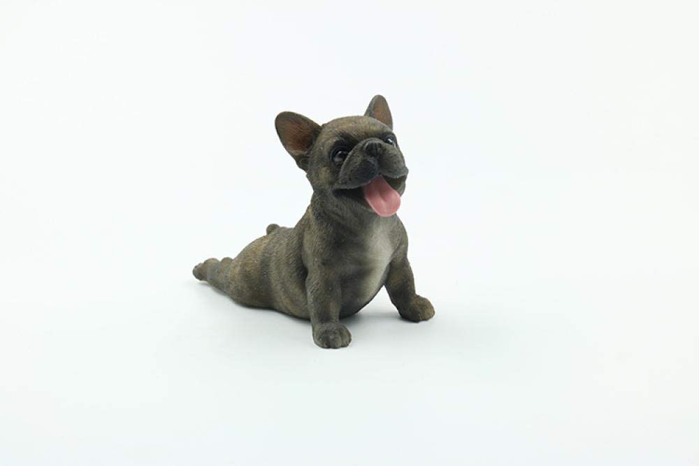 YNIYUJKL Sculpture Statue Figurine Animal Decor Statue Ornaments American French Bulldog Tongue Small Method Fighting Car Decoration Simulation Animal Dog Model Method Bull Tabby