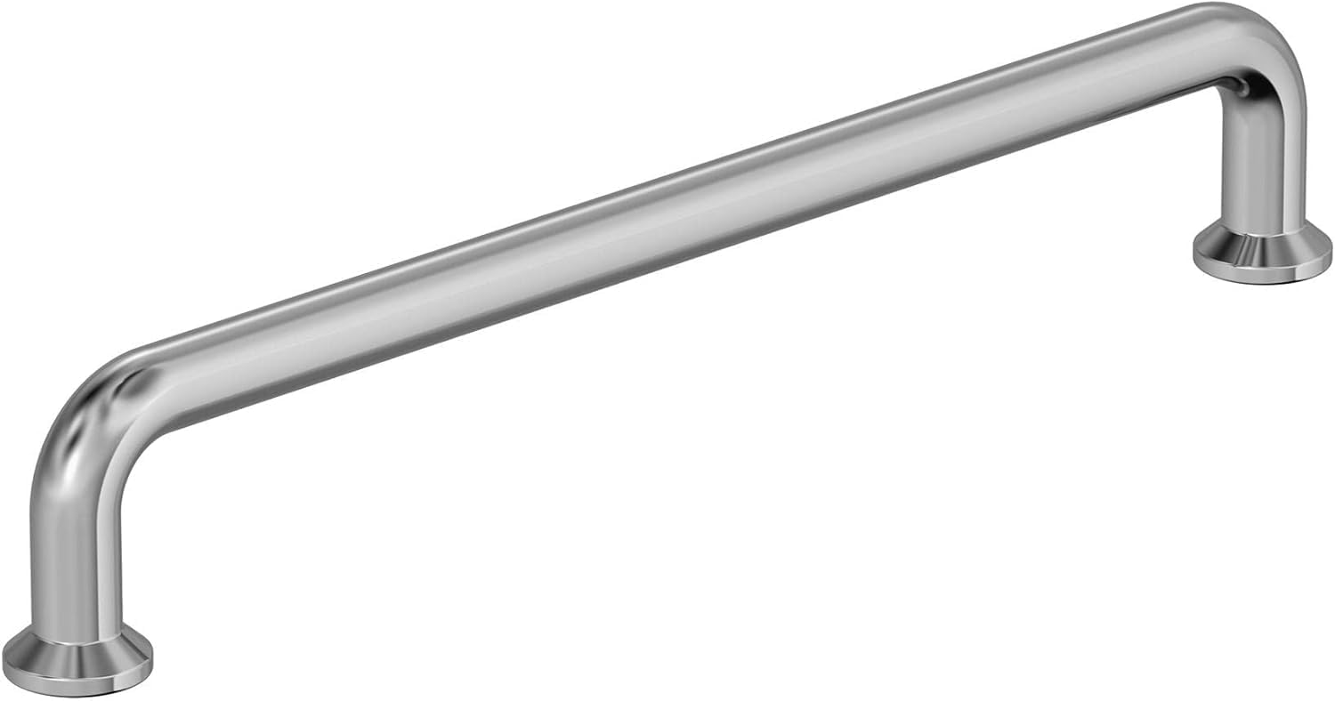 Amerock BP3738126 | Polished Chrome Cabinet Pull | 6-5/16 in (160 mm) Center-to-Center Cabinet Handle | Factor | Drawer Pull | Kitchen Cabinet Handle | Furniture Hardware